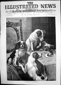Original Old Antique Print 1892 Humming Top Toy Dogs Dinner Table Fanny Moody