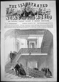 Old Print 1858 Staircase French Embassy Albert Gate Hyde Park Duke Malakh 19th