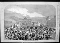 Antique Print 1858 Royal Procession Passing Brandenburg Gate Berlin Germany