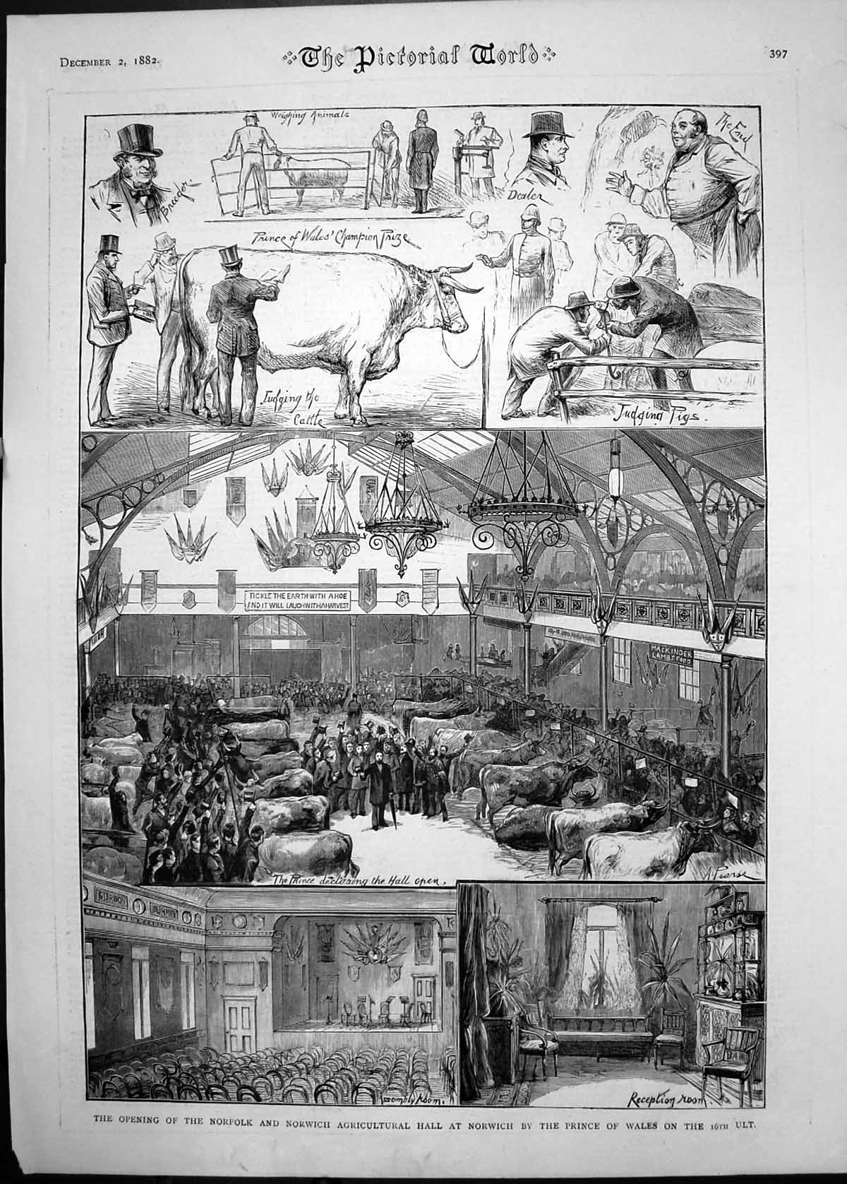 Old 1882 Opening Norfolk Norwich Agricultural Hall Norwich Prince Wal Victorian