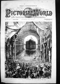 Antique Old Print 1876 Launch H.M.S Inflexible Portsmouth Ship Leaving Ways