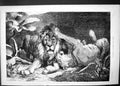 Original Old Antique Print 1879 Lions Play Wild Animals Paul Meyerleim 19th