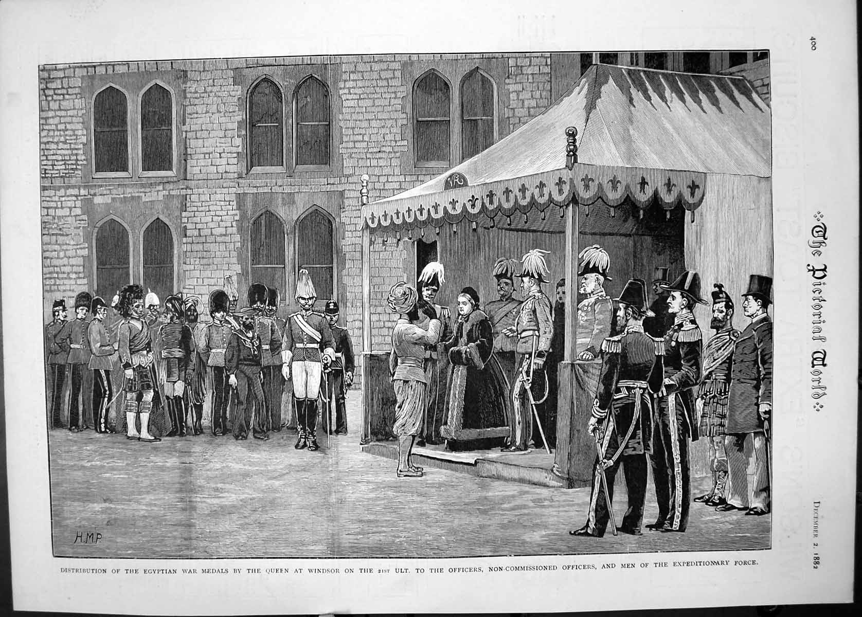 Old 1882 Egyptian Medals Queen Windsor Castle Officers Expeditionary Victorian