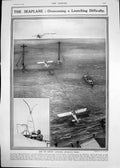 Original Old Antique Print 1913 Belriot Launching Apparatus Aeroplanes 20th