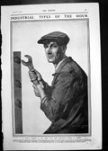 Antique Print 1919 Typical Worker Great Lots Road Electrical Works Chelsea 20th