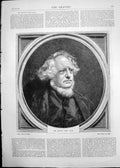 Original Old Antique Print 1882 Portrait Sir Henry Cole 19th Century