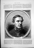 Original Old Antique Print 1872 Portrait James Anthony Froude 19th