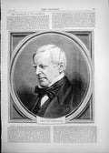 Original Old Antique Print 1870 Portrait Right Honourable Robert Lowe Victorian
