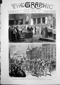 Old Print 1878 Marriage Alfonso King Spain Infanta Mercedes Atocha Church 19th