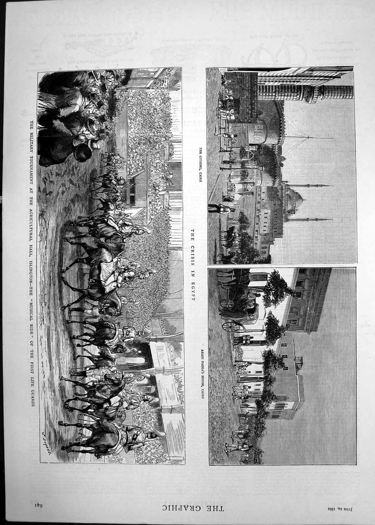 Old 1882 Egypt Arabi Pasha Cairo Citadel Military Tournament Islingto Victorian