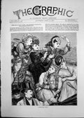 Original Old Antique Print 1870 Cambridge Wins Ladies Celebrating Boat Race
