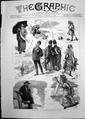 Antique Print 1888 Ventnor Isle Wight Beach Scene Fishing Nets Sailing Boat