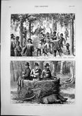 Old 1878 Emperor Germany Imperial Boar Hunt Assassination Attempt Hod Victorian