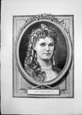 Old Antique Print 1870 Portrait Mdlle. Christine Nilsson Beautiful Woman 19th