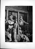Original Old Antique Print 1870 America Steerage Passengers Women Children 19th