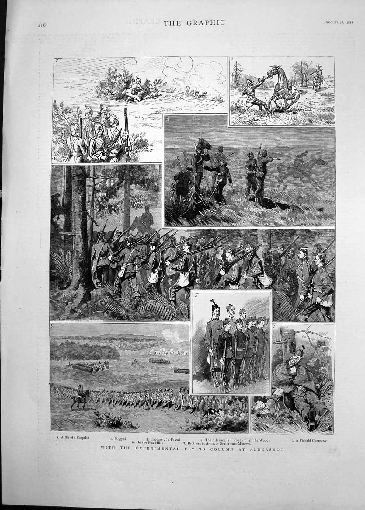 Old Print 1886 Experimental Column Aldershot Pieblad Company Siers Fox H 19th
