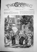 Original Old Antique Print 1870 Oxford Mommemoration Show Sunday 19th
