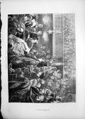Original Old Antique Print 1872 Scene Monday Popular Music Concert Spectators