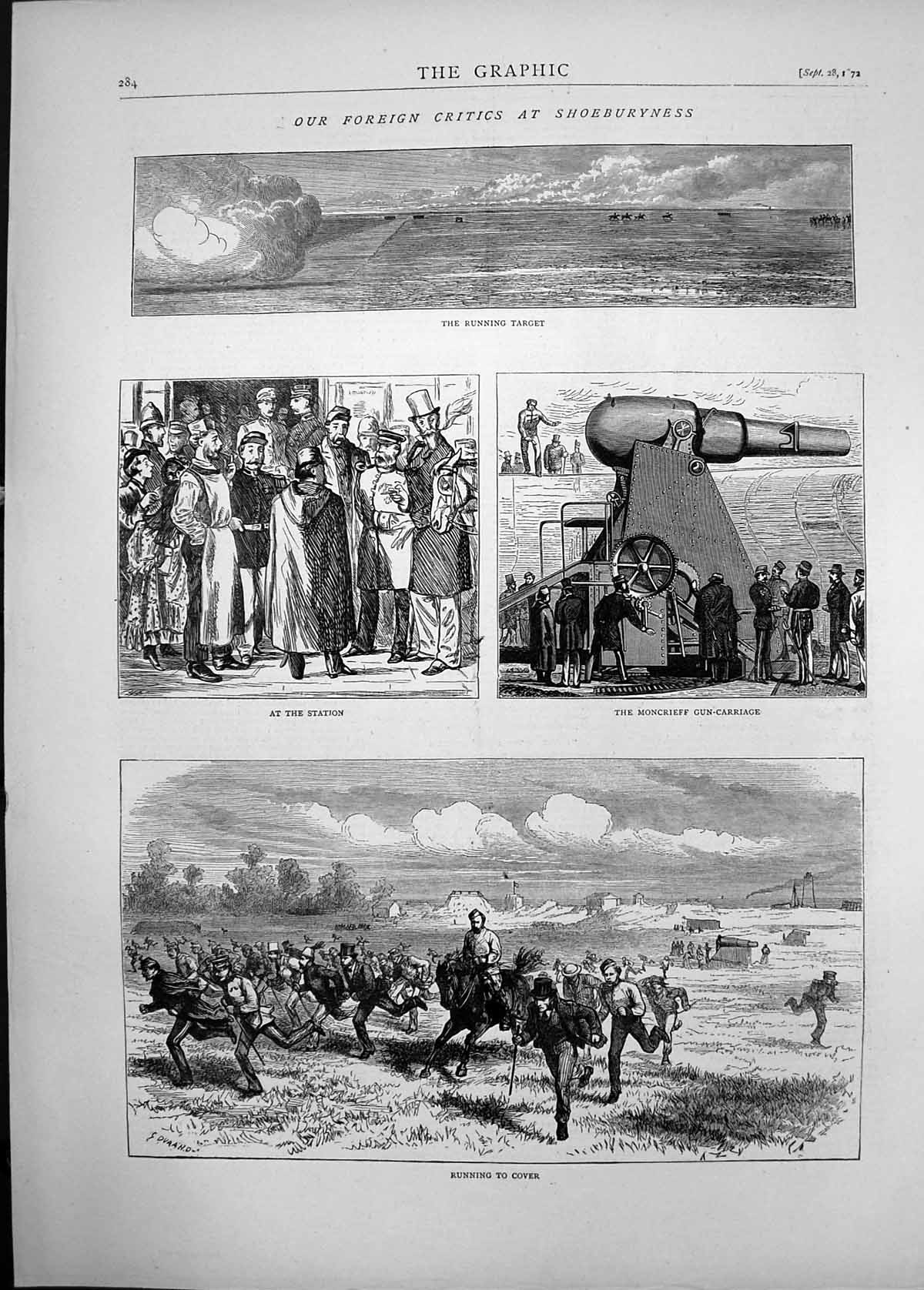 Old 1872 Shoeburyness Moncrieff Gun Carriage Running To Cover Target Victorian