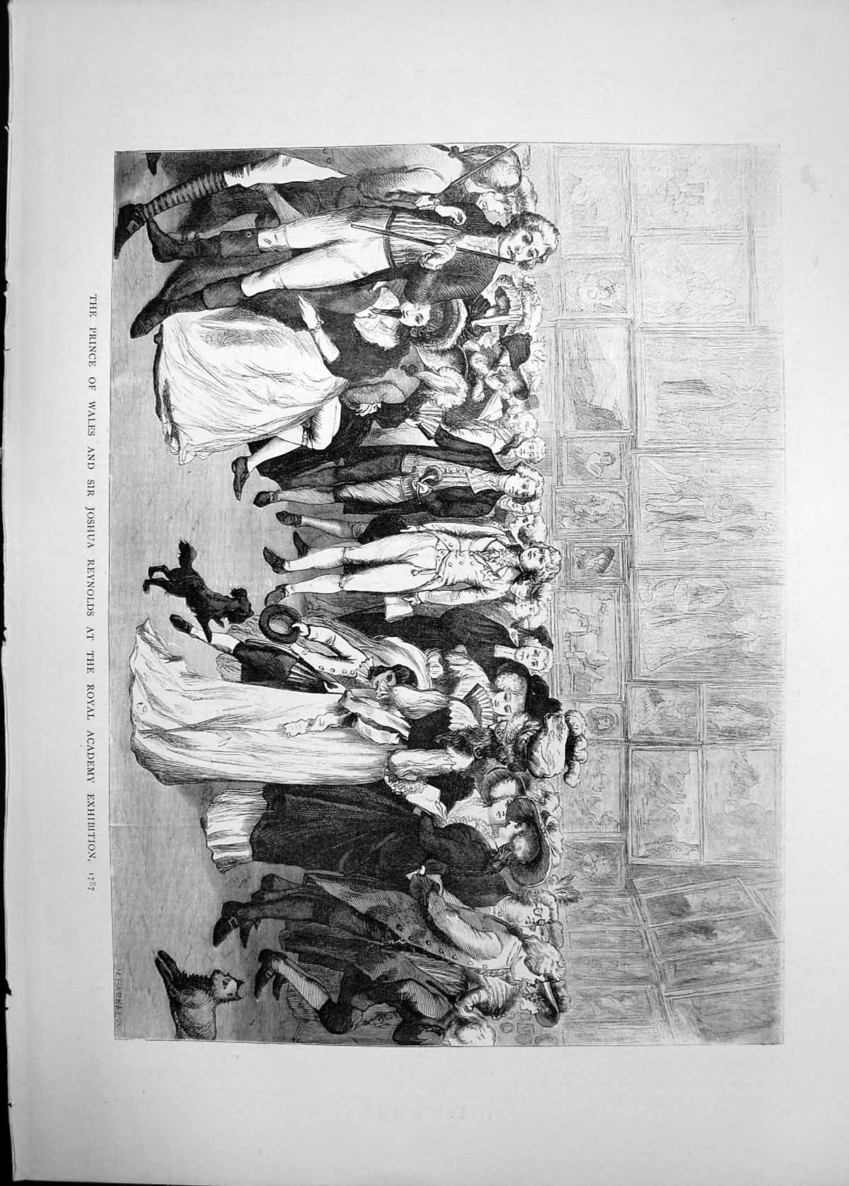 Antique Print 1870 Prince Wales Sir Joshua Reyns Royal Academy Exhibition 19th