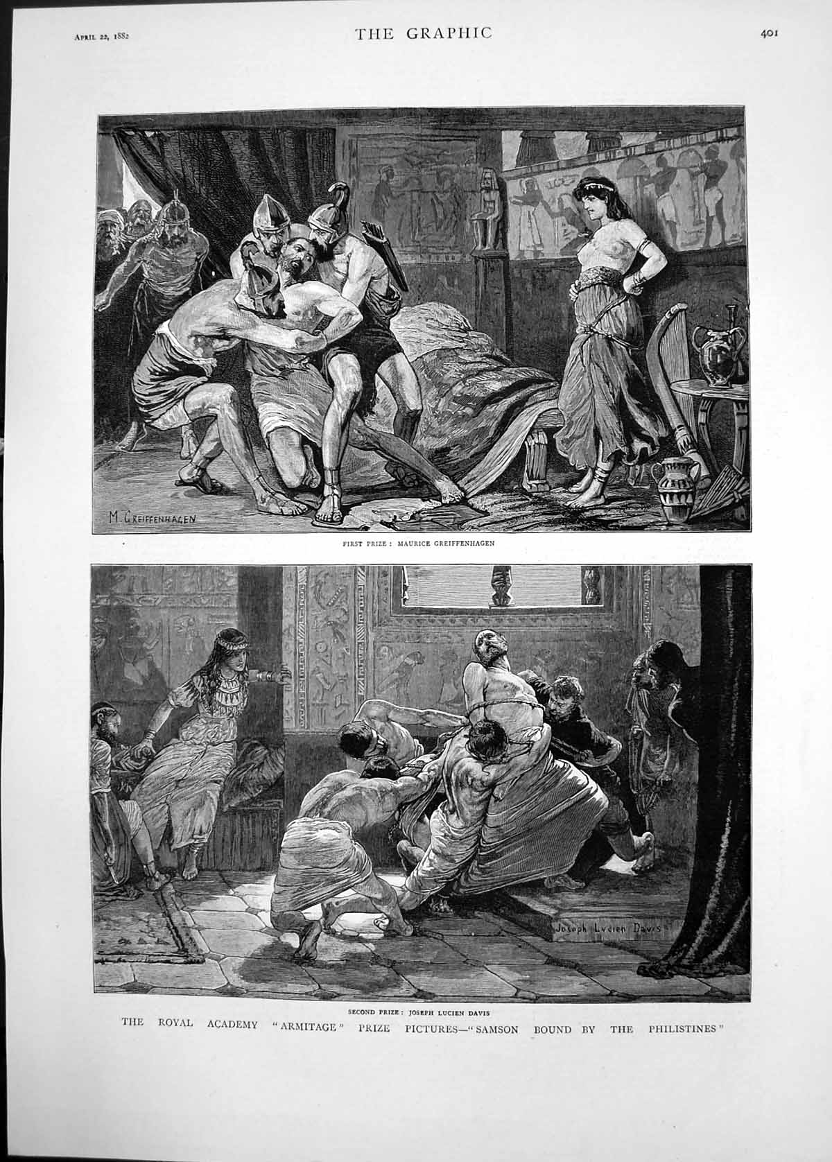 Old 1882 Royal Academy Armitage Prize Pictures Greiffenhagen Joseph L Victorian