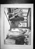 Original Old Antique Print 1801 Railway Transport Shelter Ladies John Bacon