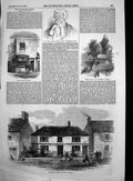 Antique Old Print Residence William Palmer Rugeley Family Grave Post Off 1856