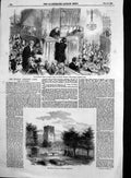 Original Old Antique Print Trial William Palmer Rugeley Cook Grave Rugeley 1856