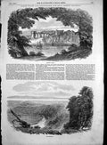 Old Antique Print Wyndcliff Chestow Castle South Wales & Glouchester 1851 19th