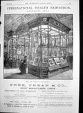 Antique Old Print International Health Exhibition Peak Frean Co Biscuits 1884
