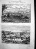 Antique Old Print Nottingham Snow Yard Royal Agricultural Soc Wollaton 1888