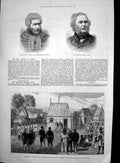 Antique Old Print Reception Naval Officers Native Governor Madagascar 1881 19th