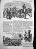 Old Antique Print Glossop Hall Derbyshire Stockwell Winner St Leger 1852 19th