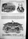 Antique Old Print Belper Morpeth Casket Wine Cooler Late Joseph Strutt 1844