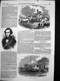 Antique Old Print Potash Farm Wymondham Opening Railway Mallow Station 1849