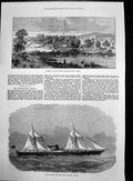Antique Old Print Calcutta China Ship Vibilia Klipdrift Diamond Diggings 1872