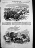 Old Antique Print Boston Sleaford Railway Hanbeck Cutting Wilsford 1857 19th