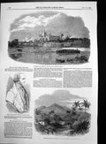 Old Antique Print Peterborough Cathedral Bust Lord George Bentinck 1848 19th