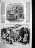 Old Antique Print Chinese Peasant Family Nat Provincial Bank England 1872 19th