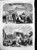 Old Antique Print Sussex Archaeological Soc Meeting Amberley Castle 1865 19th