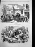 Antique Print Cabin Lord Castlemaine Estate Kilkenny Mullingar Market 1870 19th