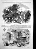 Old Antique Print St Marys Church Walmer Duke Wellington Attending 1852 19th