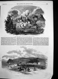 Antique Old Print Teignmouth Watering Place Well Upper Austria Wood Cut 1851