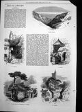 Antique Old Print Cornwall St Anthony Churchyard St Johns Frathy Valley1874
