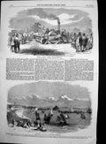 Original Old Antique Print Crosskills Romaine Cultivator Penzance Regatta 1857