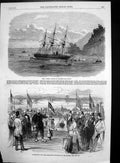 Original Old Antique Print Hms Cadmus Devon Life Saving Apparatus Thames 1869