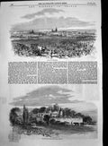 Original Old Antique Print City Bordeaux Chateau Lafitte Medoc Bordeaux 1854