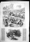 Old Antique Print Tichborne Trial Waterfall Tichborne Park Alresford 1871 19th
