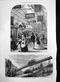 Old Print Righi Mountain Railway Switzerland Exhibition Indian Court1871 19th