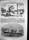 Antique Print New Zealand Ship Prince Frederick William Tunis Galetta 1857 19th